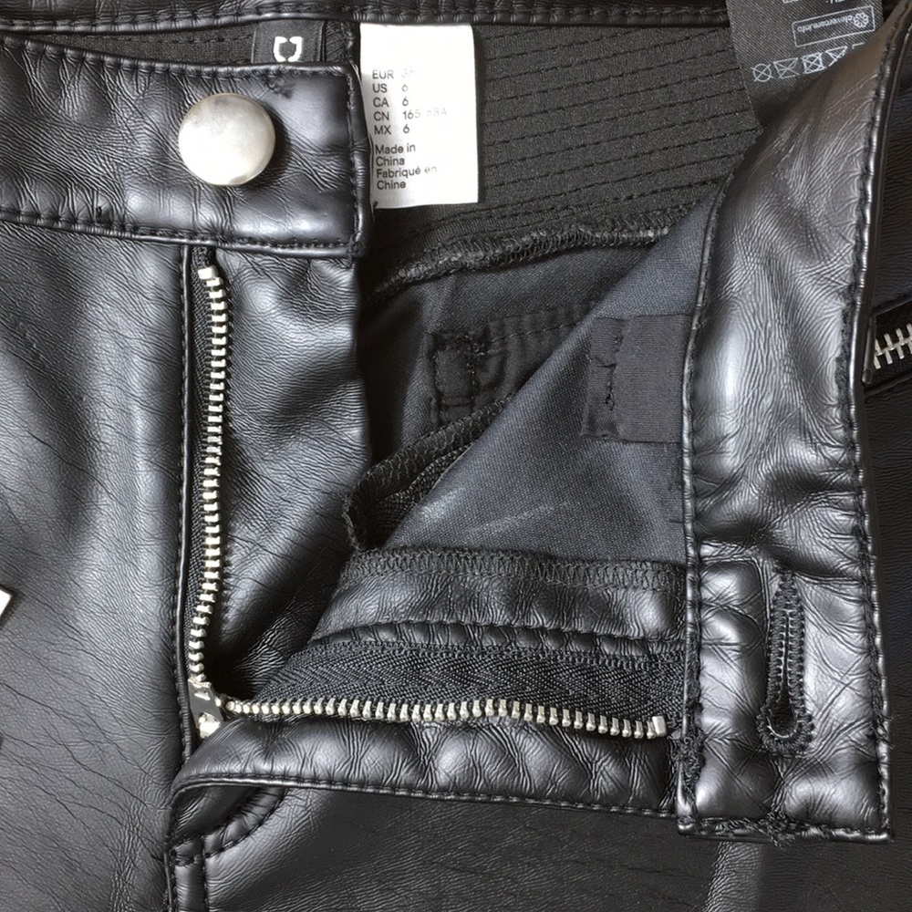 H&M Divided Ankle Moto Faux Leather Skinny Pants - Picture 10 of 12
